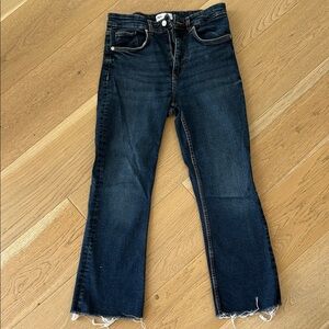 Zara Dark Blue Cropped Jeans